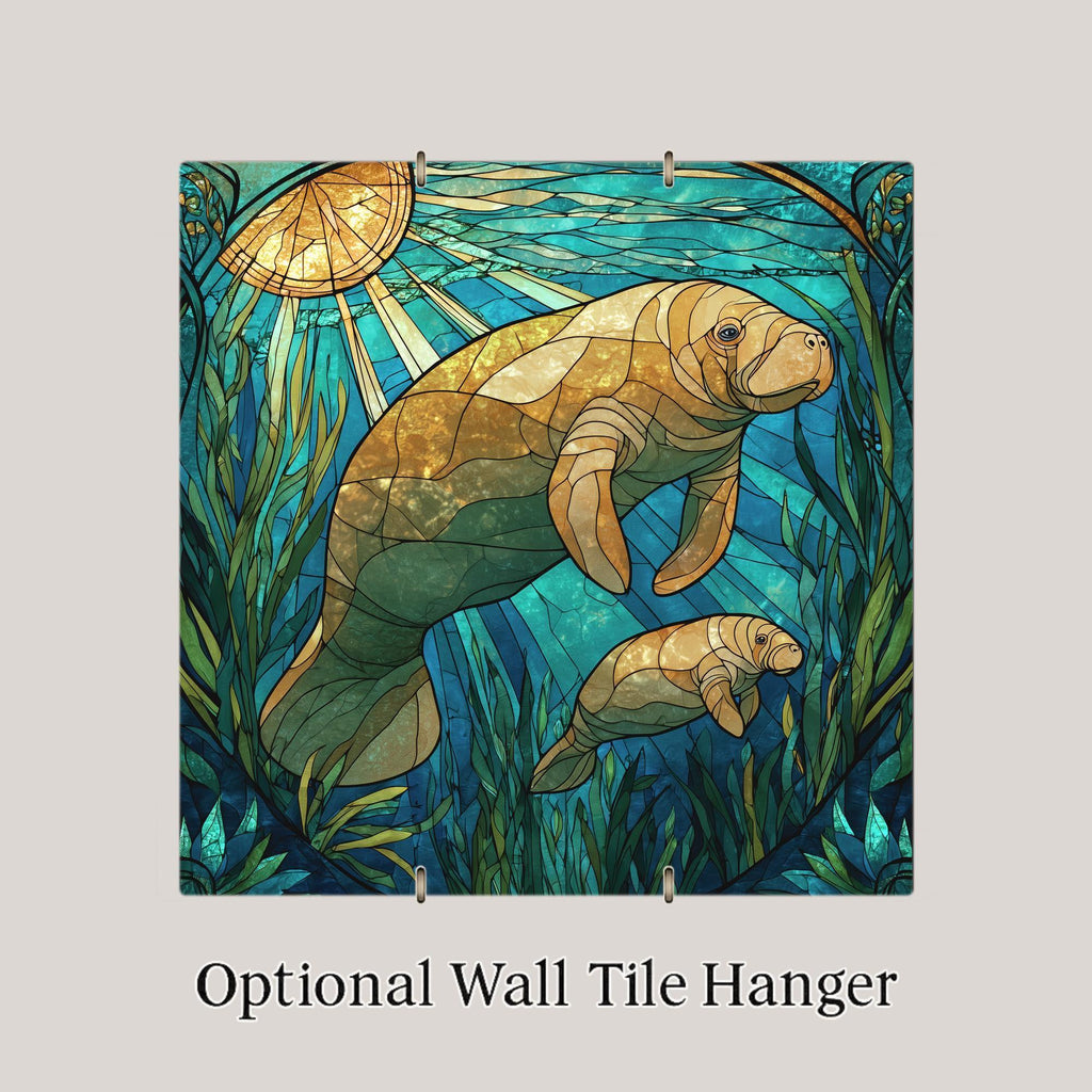 Manatee Wall Art Ceramic Tile Sea Life Gift Coastal Bathroom Decor Ocean Animal Art Manatee Lover Gift Tile
