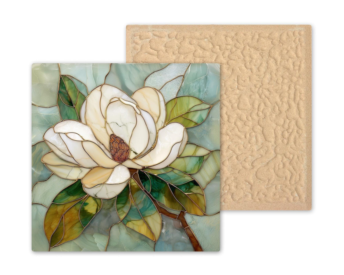 Magnolia Flower Wall Art Ceramic Tile Southern Magnolia Decor Floral Wall Decor Home Decor