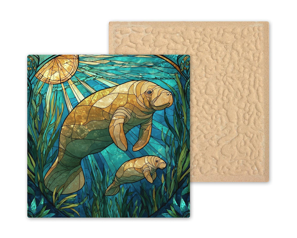 Manatee Wall Art Ceramic Tile Sea Life Gift Coastal Bathroom Decor Ocean Animal Art Manatee Lover Gift Tile