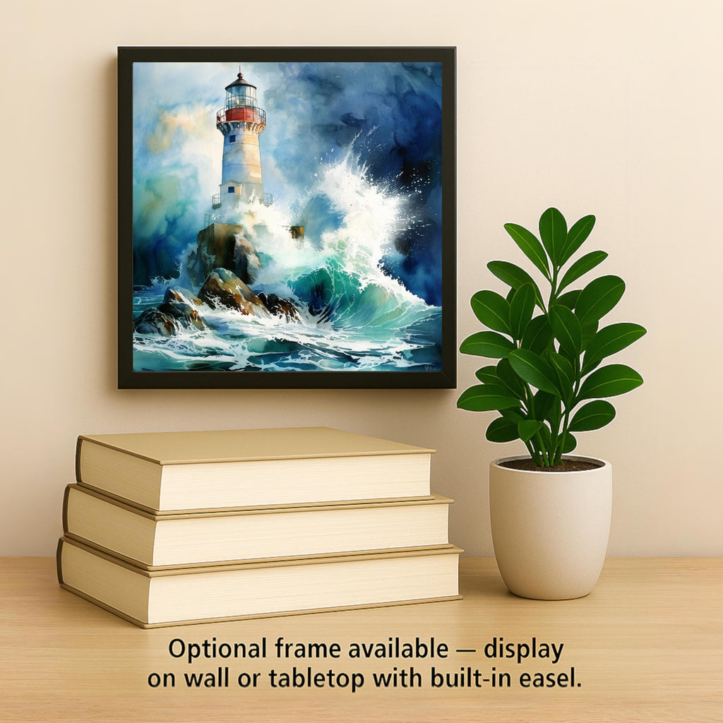 Lighthouse Ceramic Art Tile: Coastal Wall Decor Beach House Accent Ocean Home Decor Wall Art Nautical Seascape Maritime Lighthouse Art