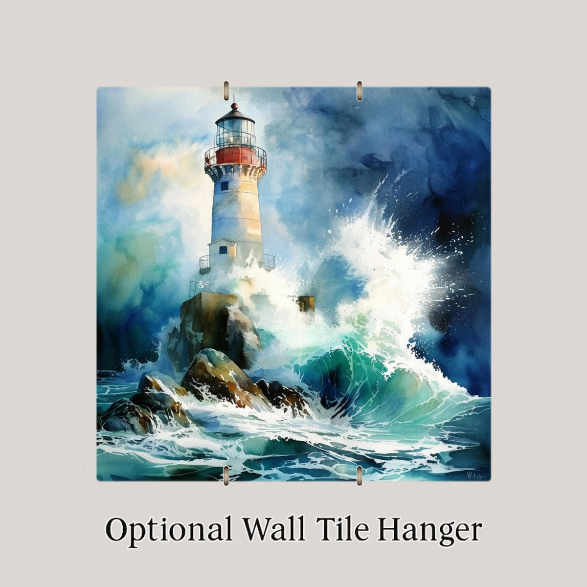 Lighthouse Ceramic Art Tile: Coastal Wall Decor Beach House Accent Ocean Home Decor Wall Art Nautical Seascape Maritime Lighthouse Art