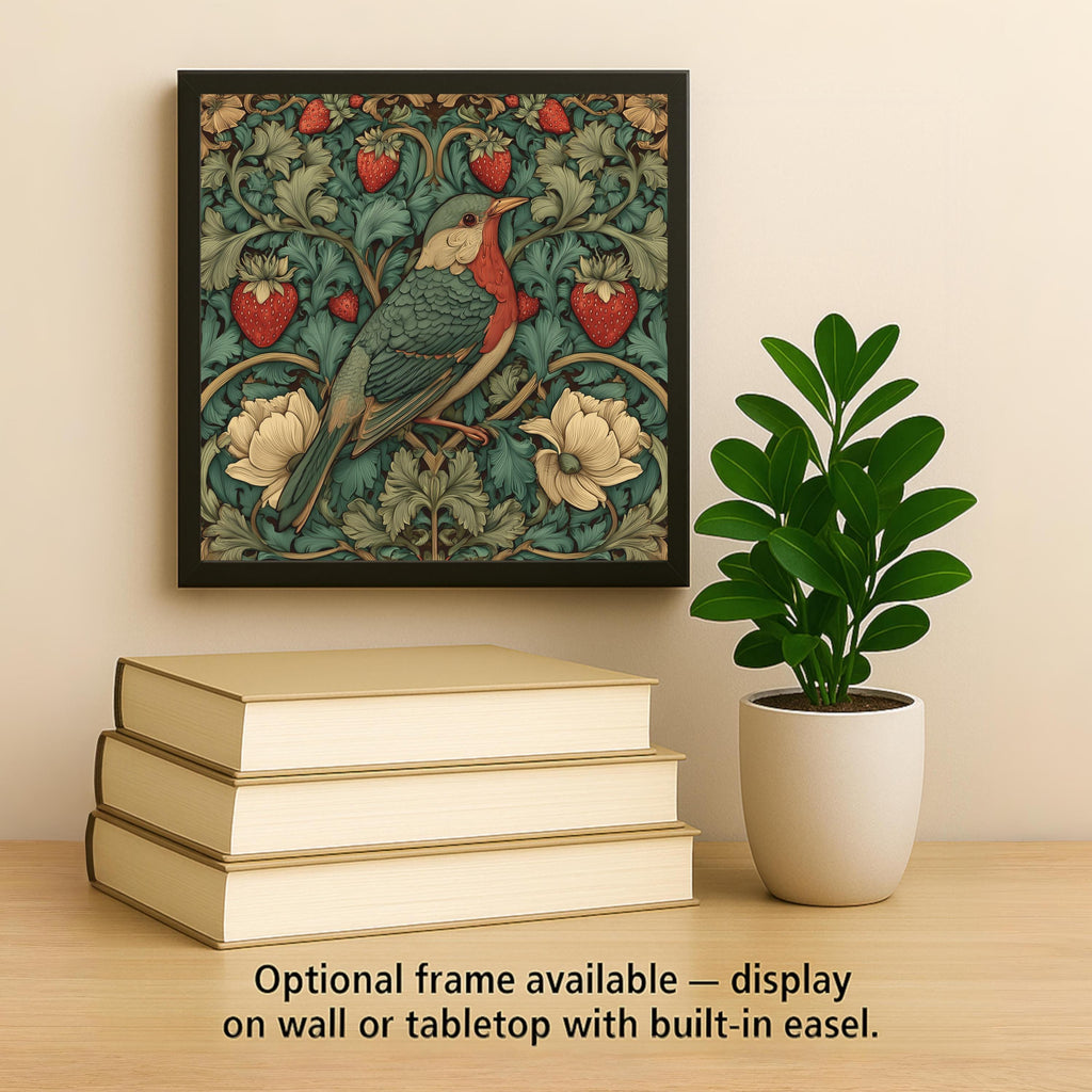 Songbird William Morris Ceramic Art Tile: Nature Wall Decor Bird Lover Gift Home Decor Wall Art Botanical Bird Nouveau Birdwatcher Nature