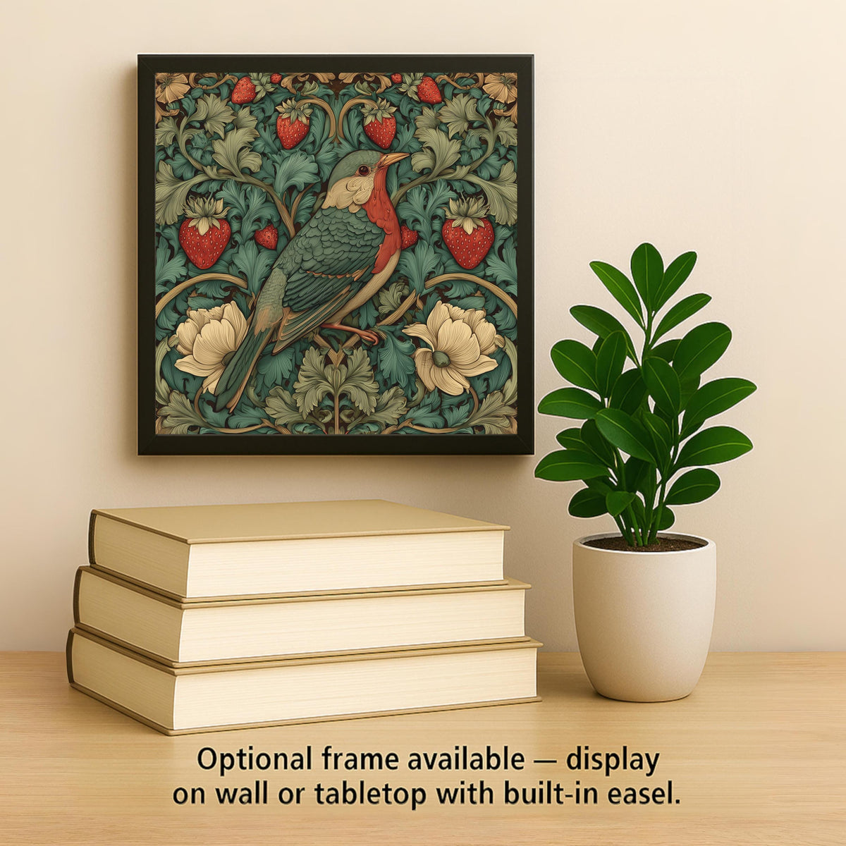 Songbird William Morris Ceramic Art Tile: Nature Wall Decor Bird Lover Gift Home Decor Wall Art Botanical Bird Nouveau Birdwatcher Nature