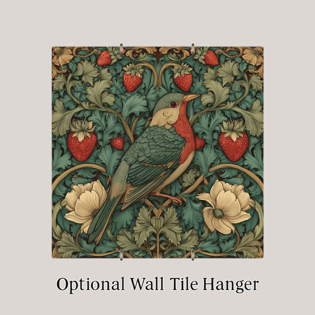 Songbird William Morris Ceramic Art Tile: Nature Wall Decor Bird Lover Gift Home Decor Wall Art Botanical Bird Nouveau Birdwatcher Nature