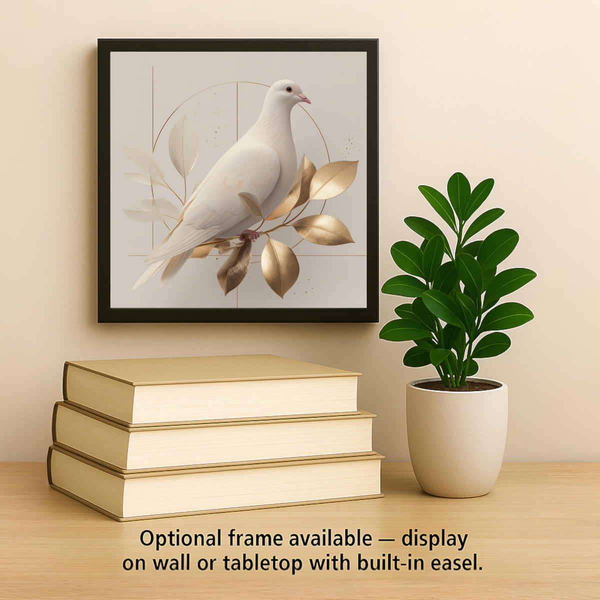 White Dove Ceramic Art Tile – Modern Minimal Wall Decor, Peace Symbolic Sympathy Gift