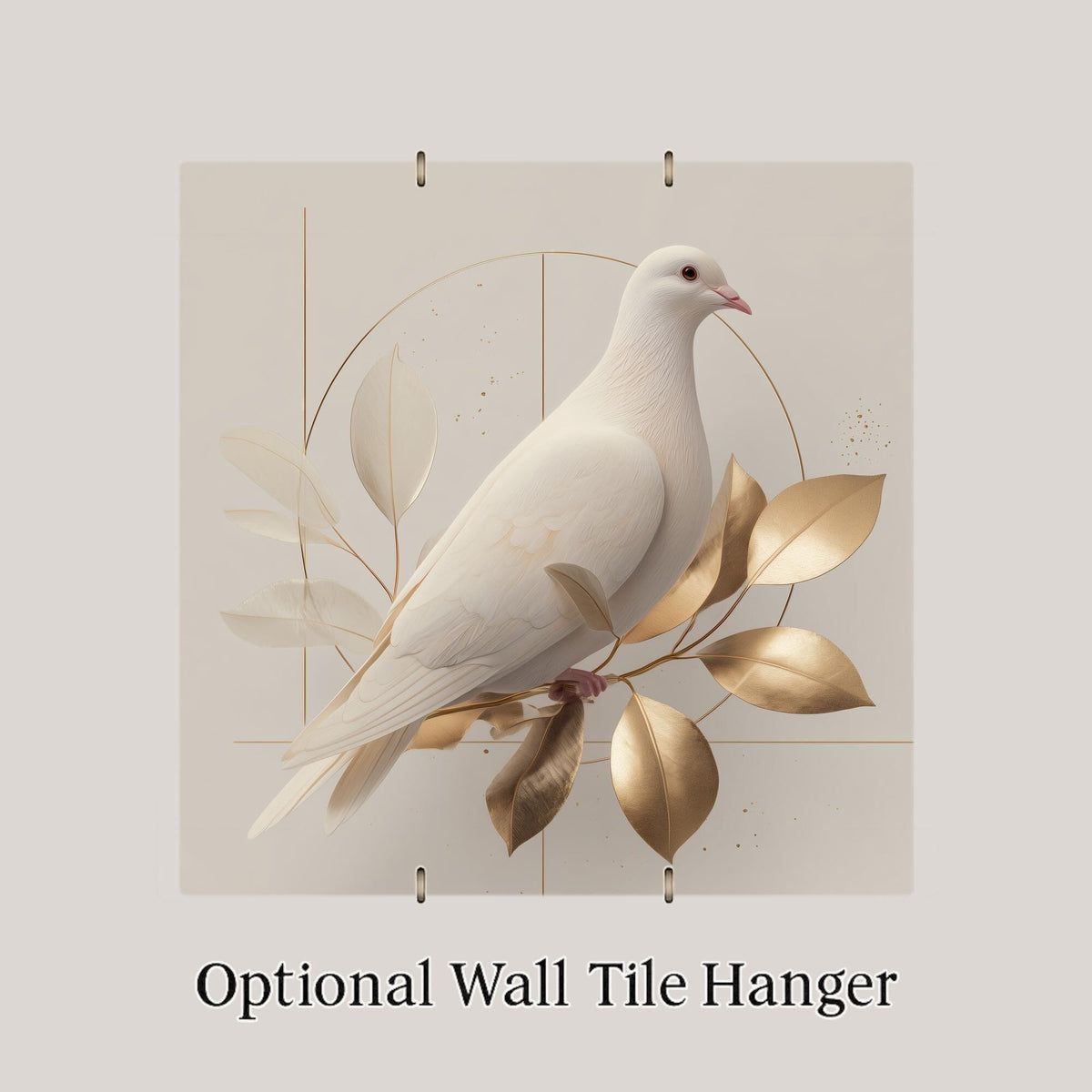 White Dove Ceramic Art Tile – Modern Minimal Wall Decor, Peace Symbolic Sympathy Gift