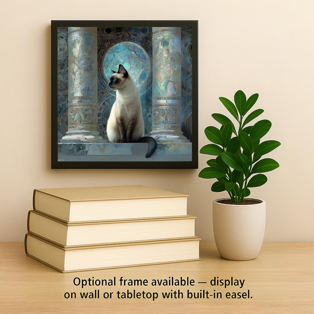 Siamese Cat Wall Art Ceramic Tile Cat Lover Gift Celestial Cat Decor Siamese Gift Mystical Cat Art Tile
