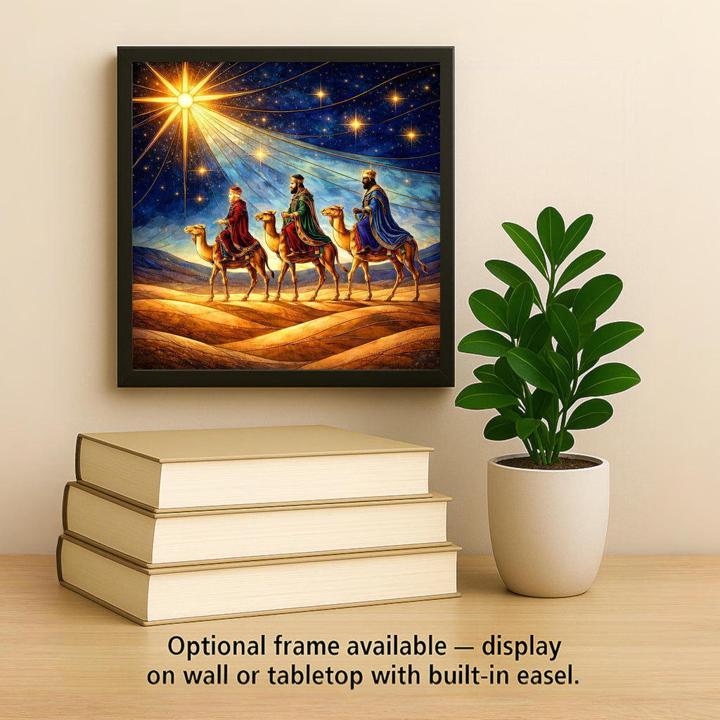 Three Wise Men Ceramic Art Tile – Nativity Magi Christmas Wall Art, Religious Epiphany Gift