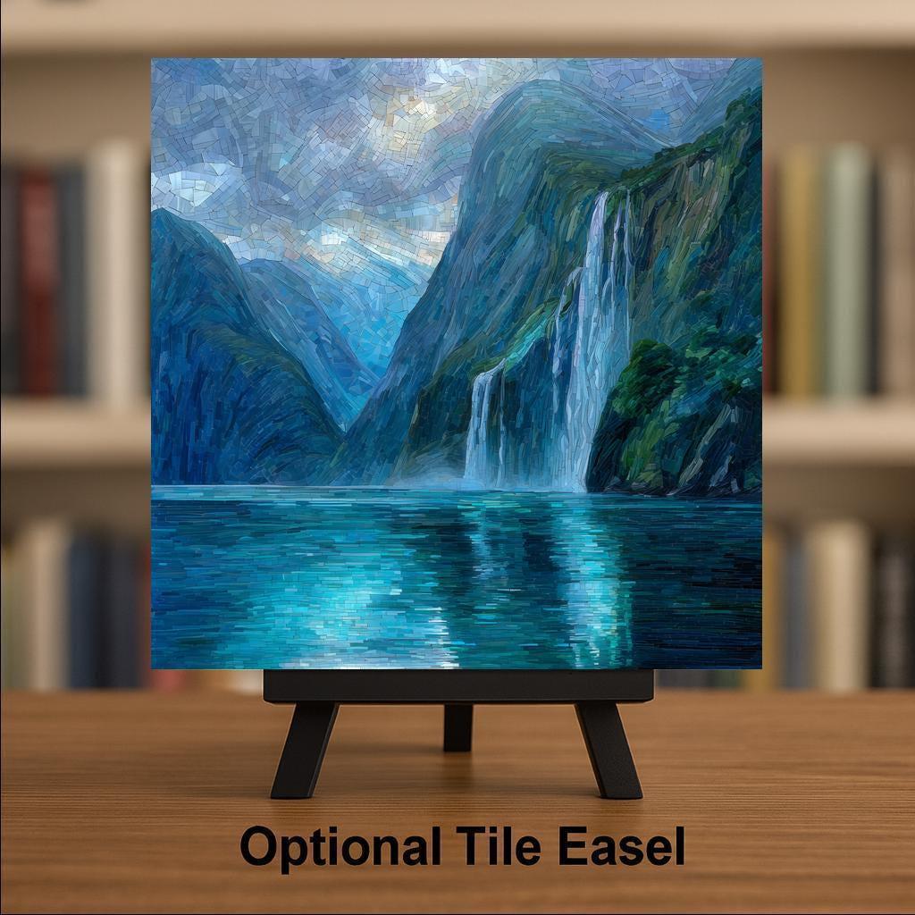 Milford Sound Wall Art Ceramic Tile New Zealand Gift Fiordland Decor NZ Travel Art Nature Lover Gift Tile