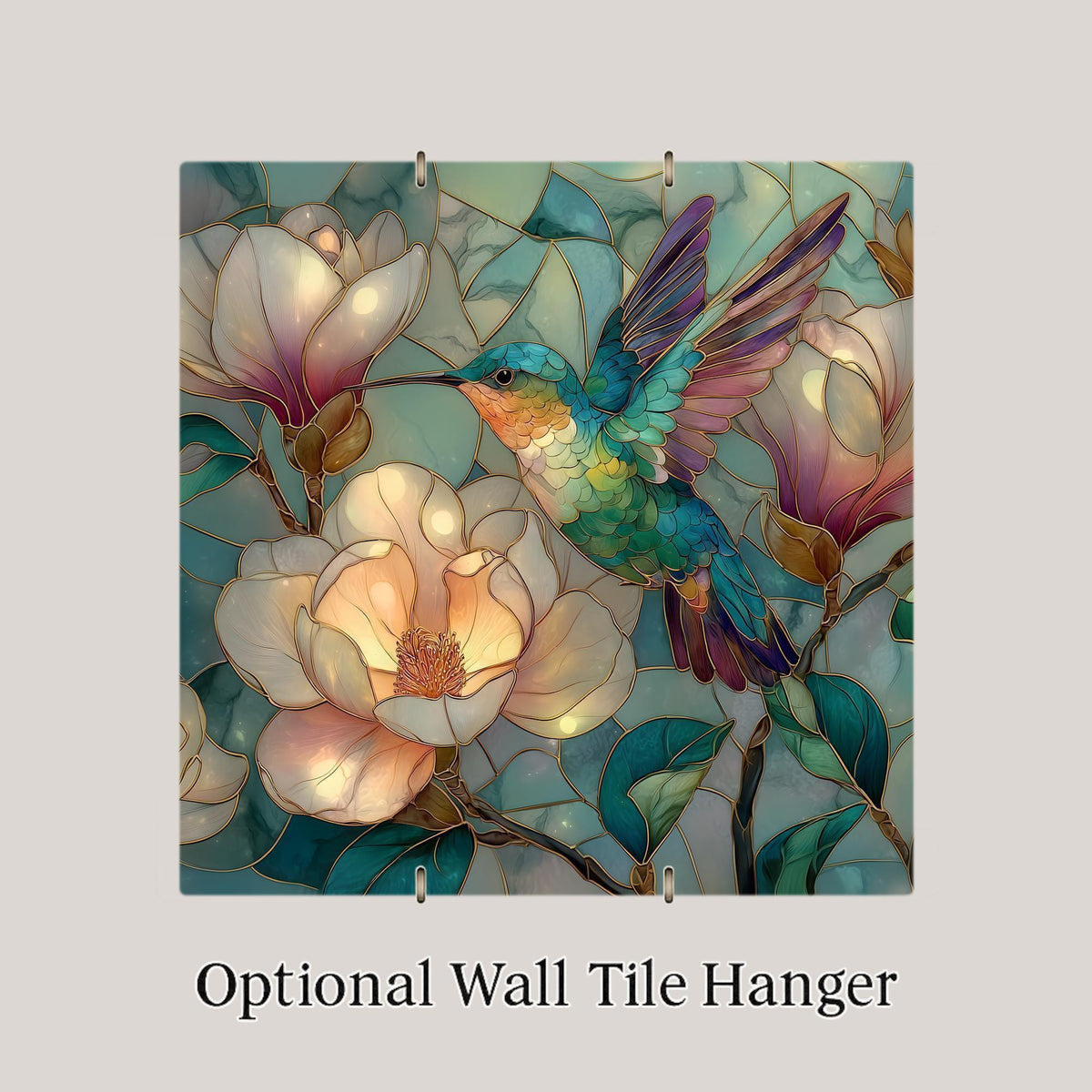 Hummingbird Wall Art Ceramic Tile Nature Lover Gift Garden Decor Bird Lover Gift Magnolia Floral Bird Tile