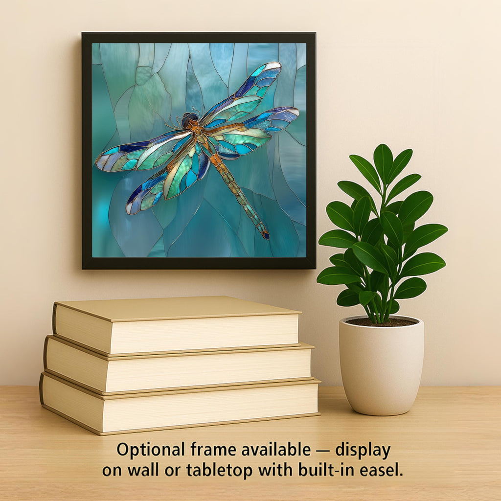 Dragonfly Memorial Gift Ceramic Tile Wall Art Garden Decor Nature Lover Gift Teal Blue Zen Home Decor