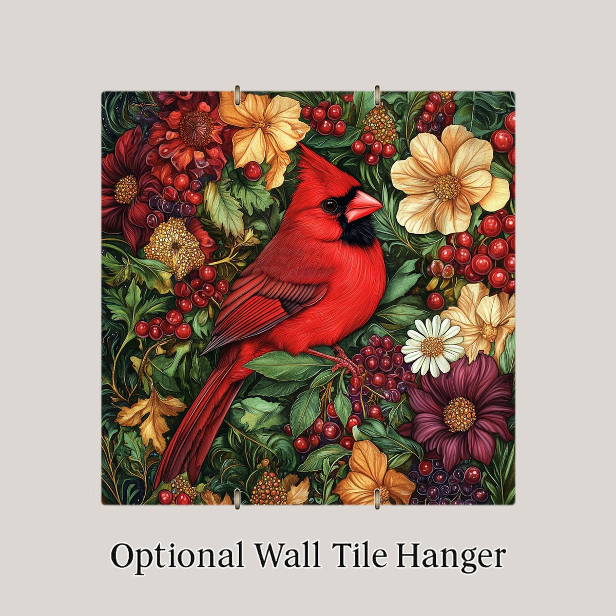 Cardinal Ceramic Art Tile: Memorial Keepsake Sympathy Gift Remembrance Home Decor Wall Art
