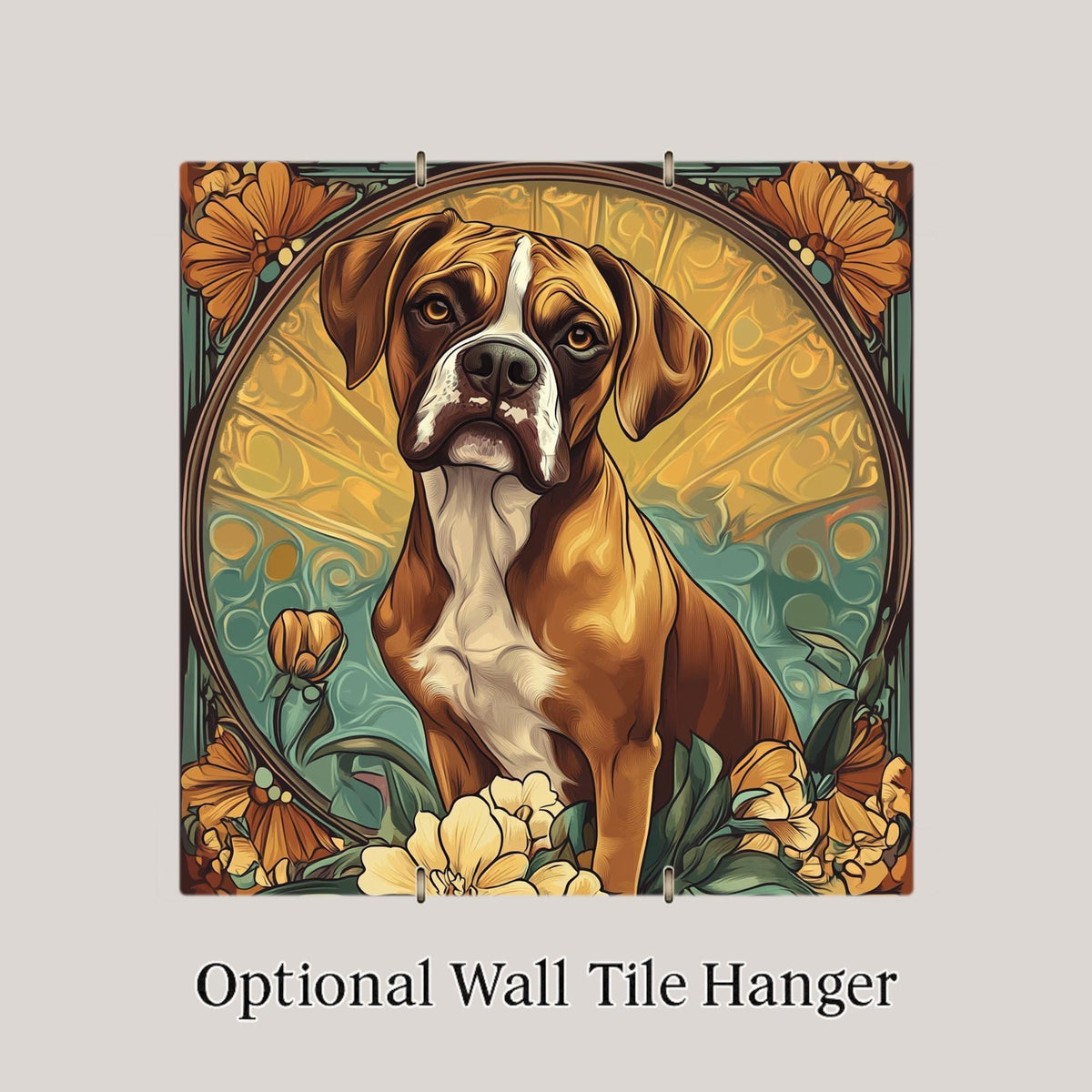 Boxer Dog Wall Art Ceramic Tile Dog Lover Gift Boxer Breed Decor Portrait Art Boxer Owner Gift Tile