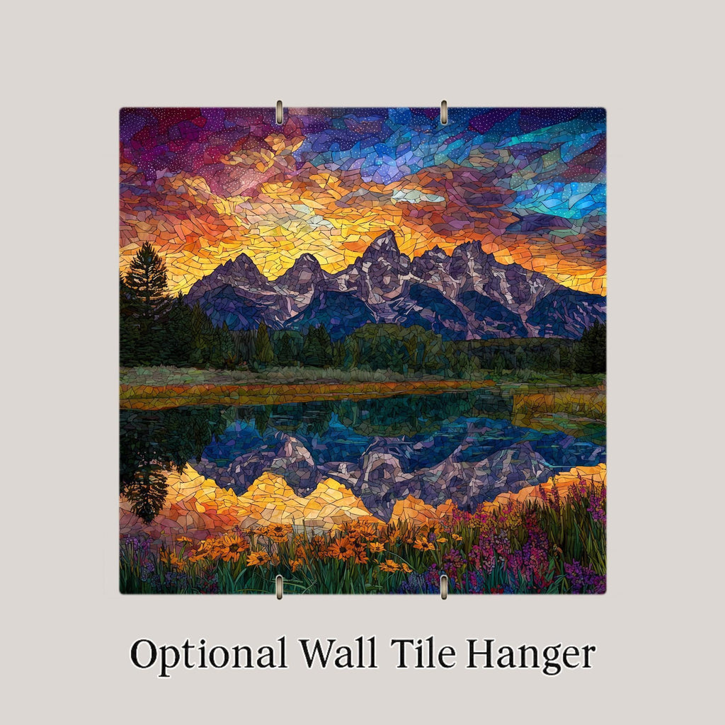 Grand Teton Wall Art Ceramic Tile Wyoming Gift Mountain Decor National Park Art Nature Lover Gift Tile