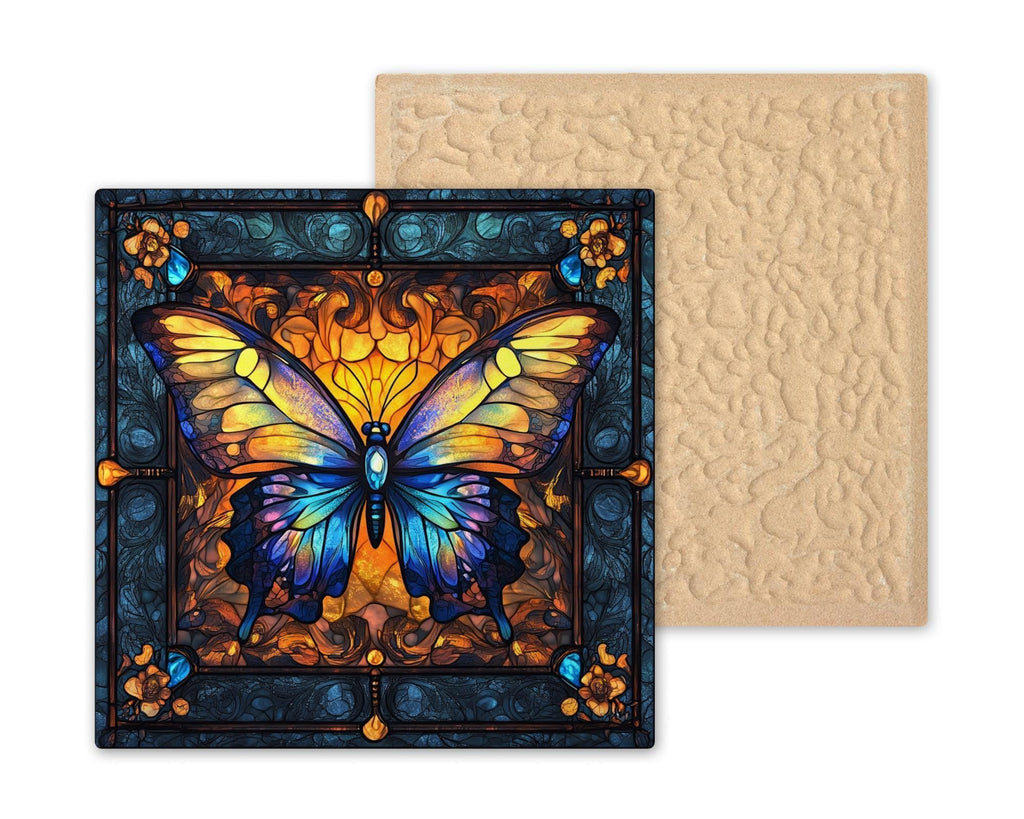 Butterfly Ceramic Art Tile – William Morris Style, Art Nouveau, Memorial Sympathy Gift, Butterfly Lover Botanical Floral