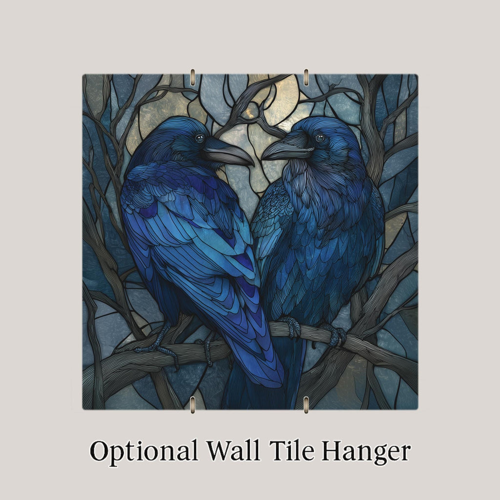 Mystical Raven Wall Art Ceramic Tile Gothic Bird Gift Dark Art Raven Lover Dark Art Lover Gift for Him Anniversary Gothic Aesthetic