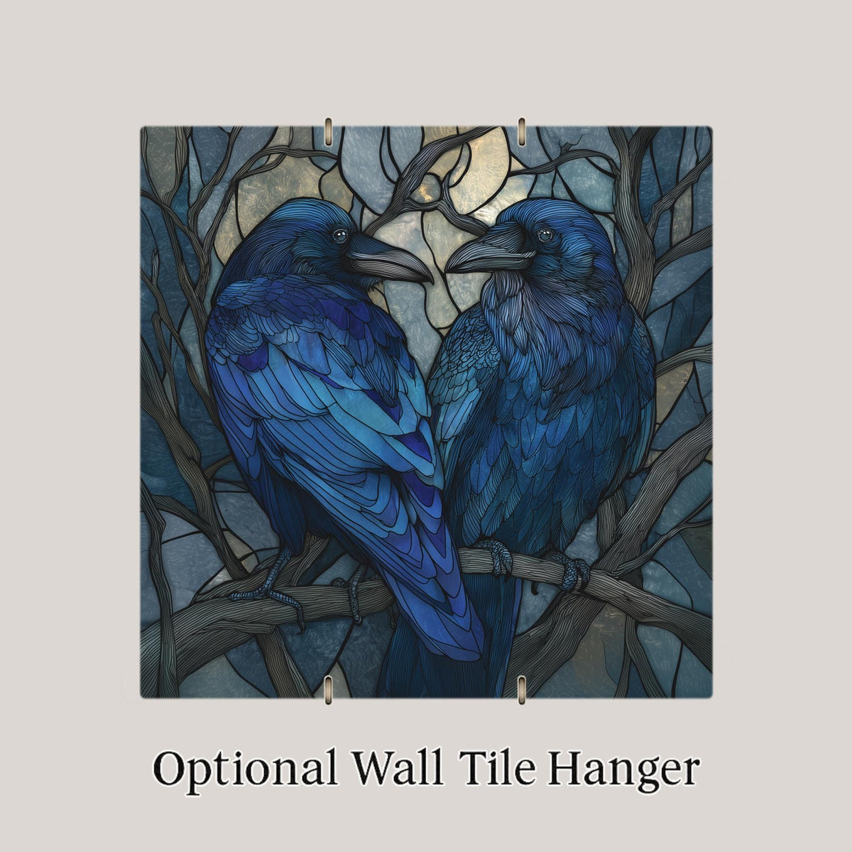 Mystical Raven Wall Art Ceramic Tile Gothic Bird Gift Dark Art Raven Lover Dark Art Lover Gift for Him Anniversary Gothic Aesthetic