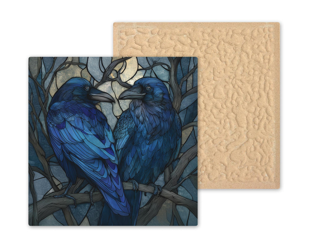 Mystical Raven Wall Art Ceramic Tile Gothic Bird Gift Dark Art Raven Lover Dark Art Lover Gift for Him Anniversary Gothic Aesthetic