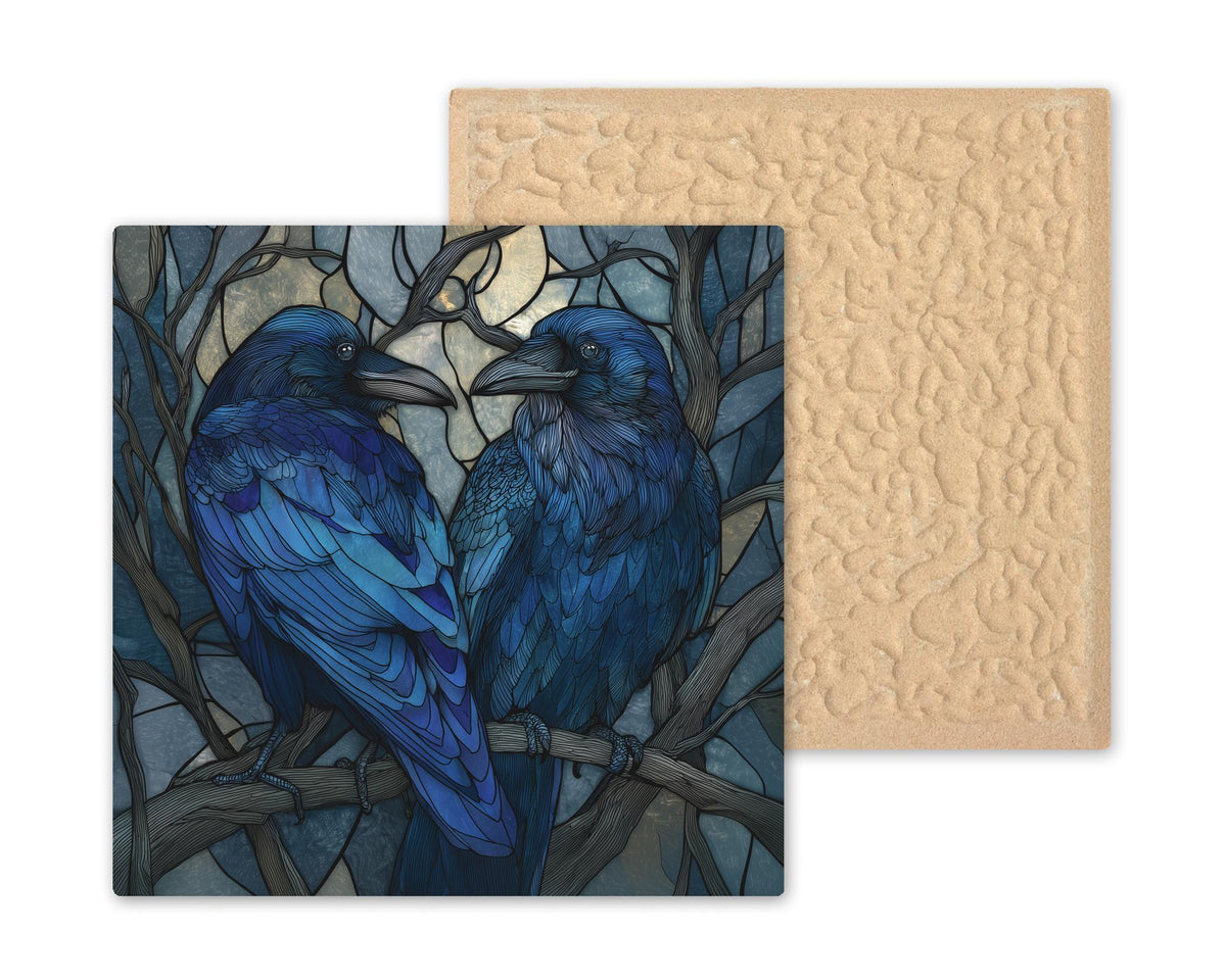 Mystical Raven Wall Art Ceramic Tile Gothic Bird Gift Dark Art Raven Lover Dark Art Lover Gift for Him Anniversary Gothic Aesthetic