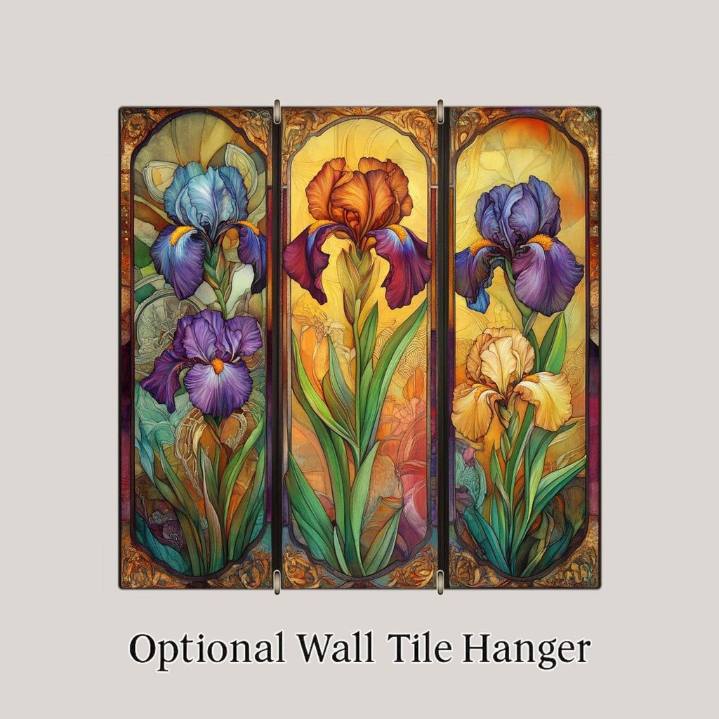 Iris Flower Wall Art Ceramic Tile Floral Gift Garden Decor Iris Lover Art Botanical Nature Gift Birdwatcher