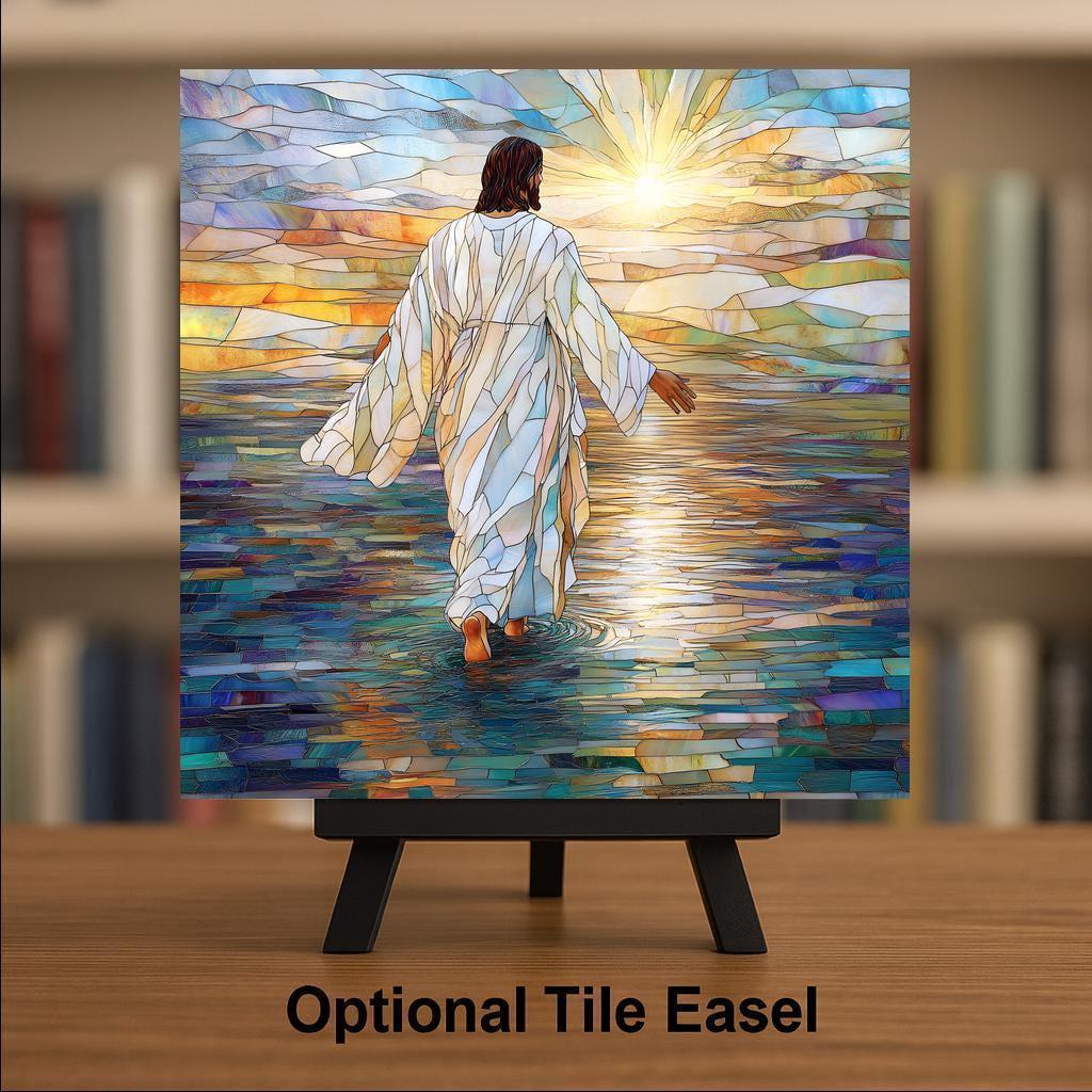 Jesus Wall Art Ceramic Tile Christian Gift Faith Wall Decor Religious Prayer Room Catholic Christian Keepsake Accent Tile