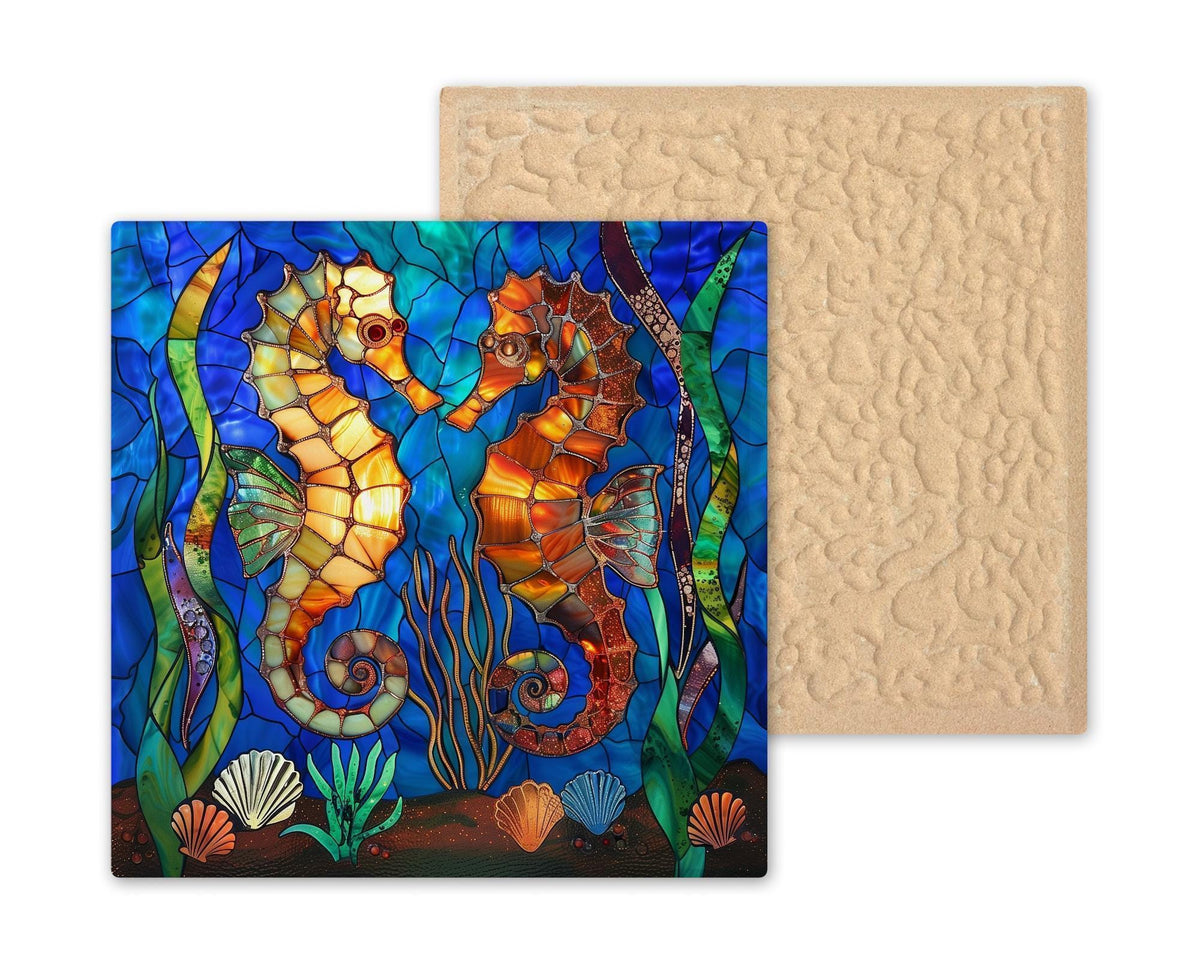 Seahorse Wall Art Ceramic Tile Ocean Coastal Gift Beach House Decor Nautical Art Seahorse Lover Gift Tile