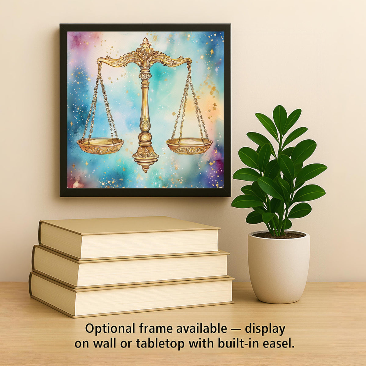 Libra Scales Wall Art Ceramic Tile Astrology Gift Stained Glass Style Decor Celestial Zodiac Art Libra Lover Gift Tile