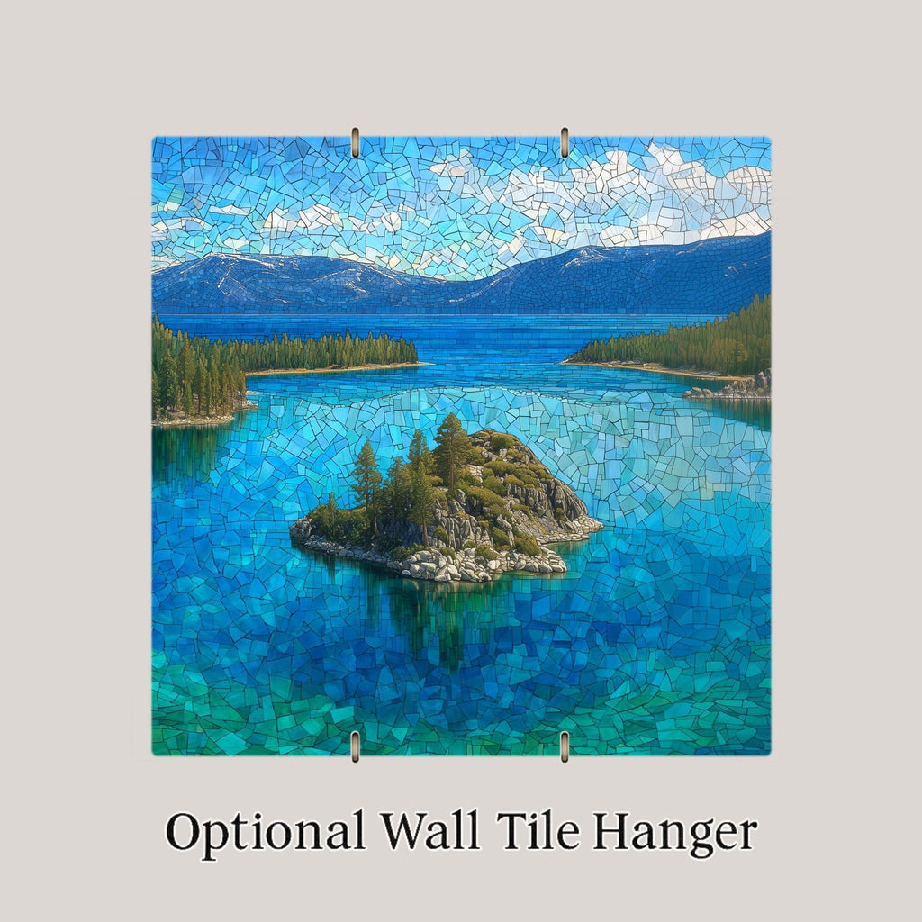 Emerald Bay Lake Tahoe Wall Art Ceramic Tile California Gift Stained Glass Decor Alpine Lake Art Travel Gift Tile