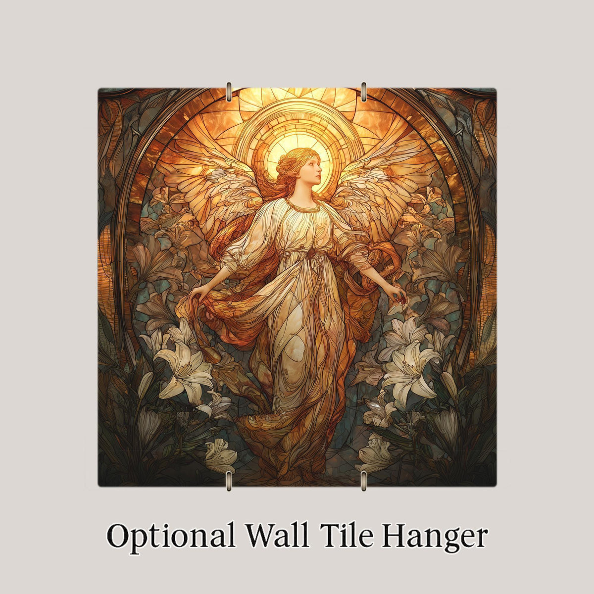 Guardian Angel Wall Art Ceramic Tile Christian Gift Spiritual Decor Angel Memorial Gift Faith Home Tile