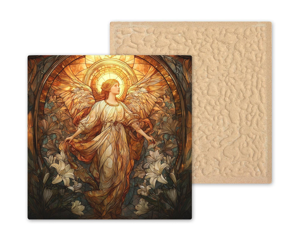 Guardian Angel Wall Art Ceramic Tile Christian Gift Spiritual Decor Angel Memorial Gift Faith Home Tile
