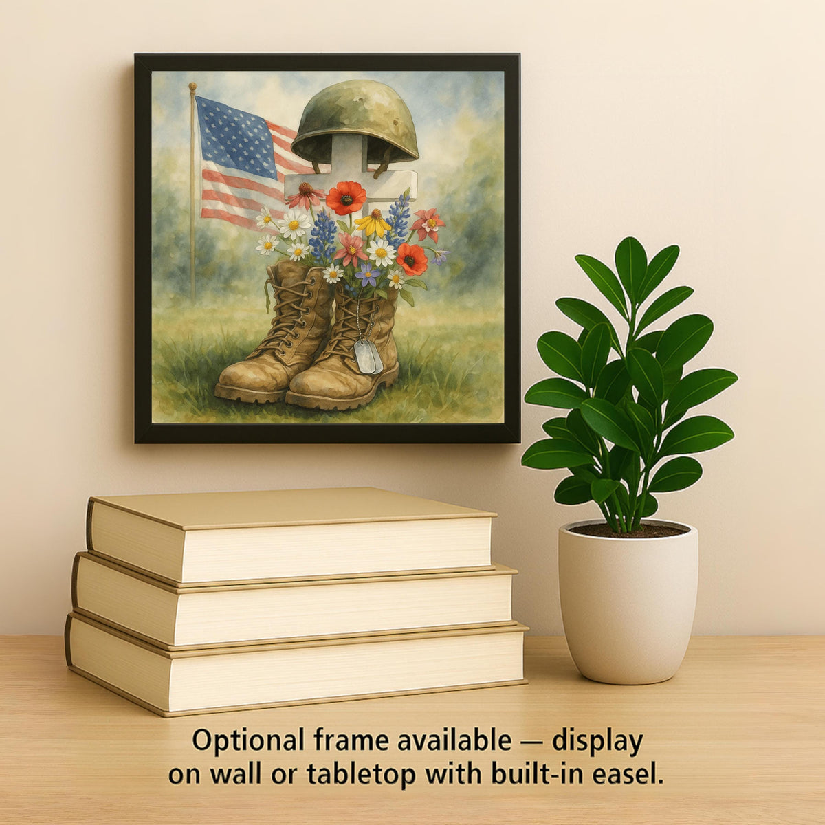 Veterans Memorial Wall Art Ceramic Tile Military Gift Patriotic Decor Soldier Gift Memorial Day Art Tile