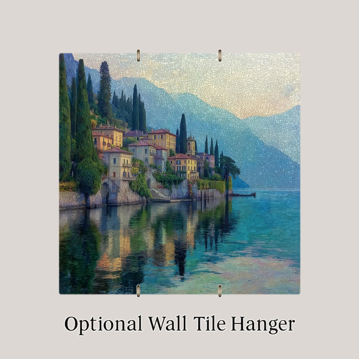 Lake Como Wall Art Ceramic Tile Italy Gift Mediterranean Decor Italian Lake Art Italy Lover Gift Tile