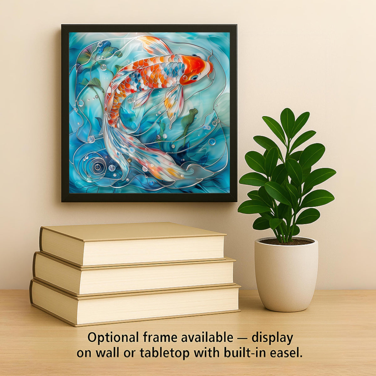 Koi Fish Wall Art Ceramic Tile Japanese Zen Gift Nature Art Koi Lover Pond Decor Asian Nature Gift