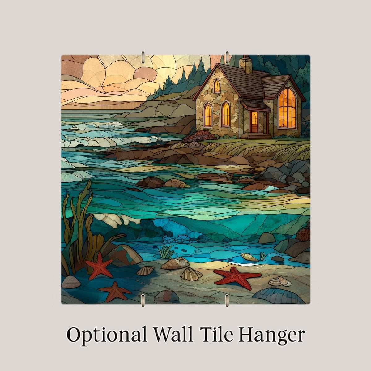 Coastal Cottage Wall Art Ceramic Tile Beach Ocean Decor Seaside Wall Decor Beach House Summer Coastal Gift Accent Tile