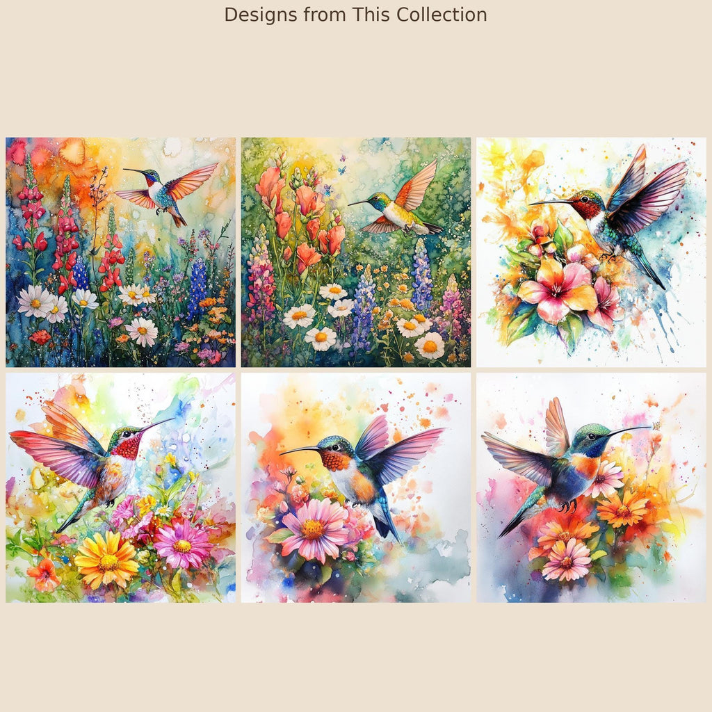 Watercolor Hummingbird Nature Wall Art Ceramic Tile Garden Gift Stained Glass Style Decor Bird Art Nature Lover Gift Tile