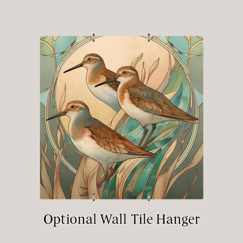 Sandpiper Wall Art Ceramic Tile Shore Bird Decor Coastal Wildlife Gift Beach Lover Art Tile