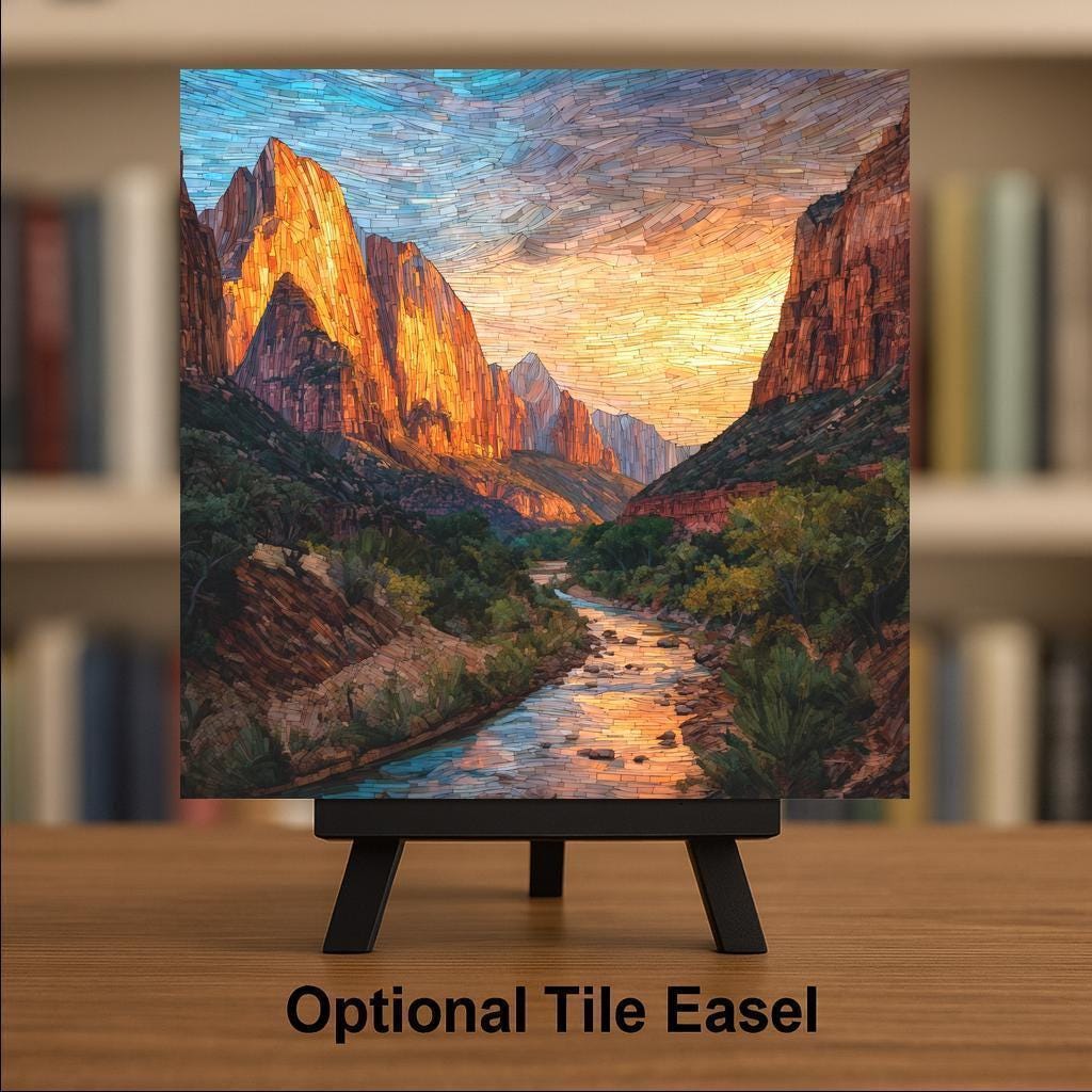 Zion National Park Wall Art Ceramic Tile Utah Gift Canyon Decor Southwest Art Nature Lover Gift Tile