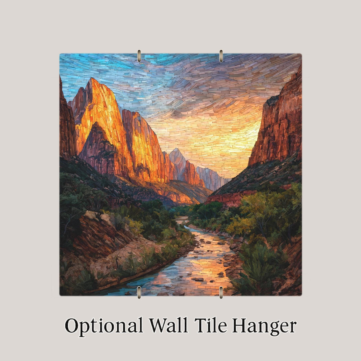 Zion National Park Wall Art Ceramic Tile Utah Gift Canyon Decor Southwest Art Nature Lover Gift Tile