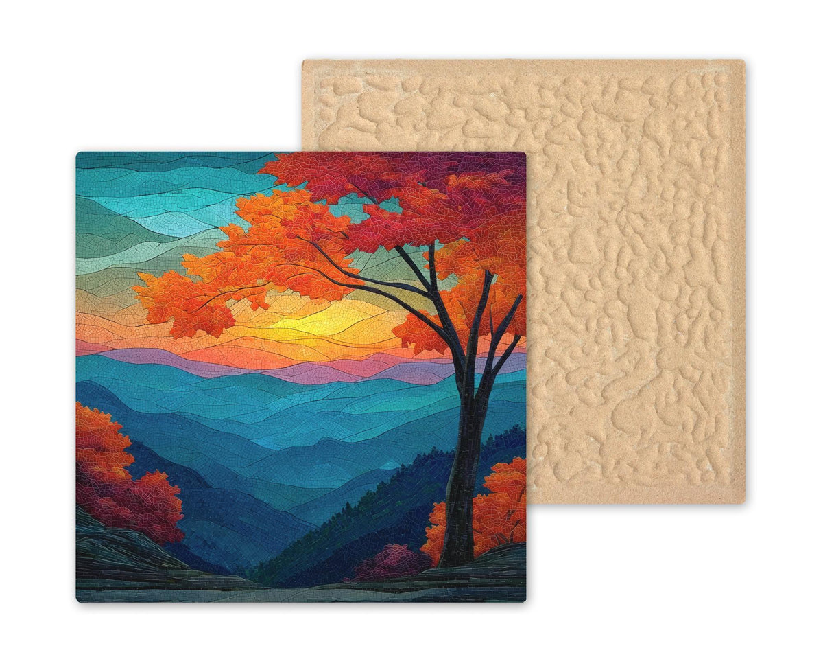 Smoky Mountains Wall Art Ceramic Tile Tennessee Gift Sunset Decor Mountain Nature Art Hiker Gift Art Tile