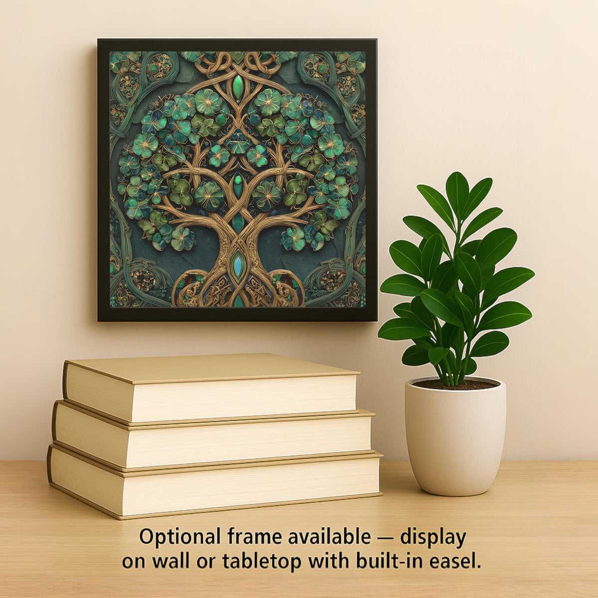 Celtic Tree of Life Ceramic Tile Wall Art – Stained Glass Style Irish Wall Decor, Meaningful Home Decor, Symbolic Nature Art