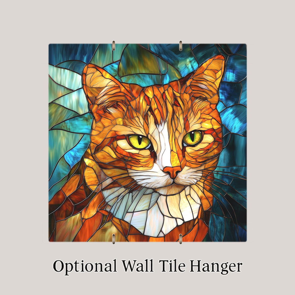 Ginger Cat Wall Art Ceramic Tile Cat Lover Gift Orange Cat Decor Pet Memorial Tile