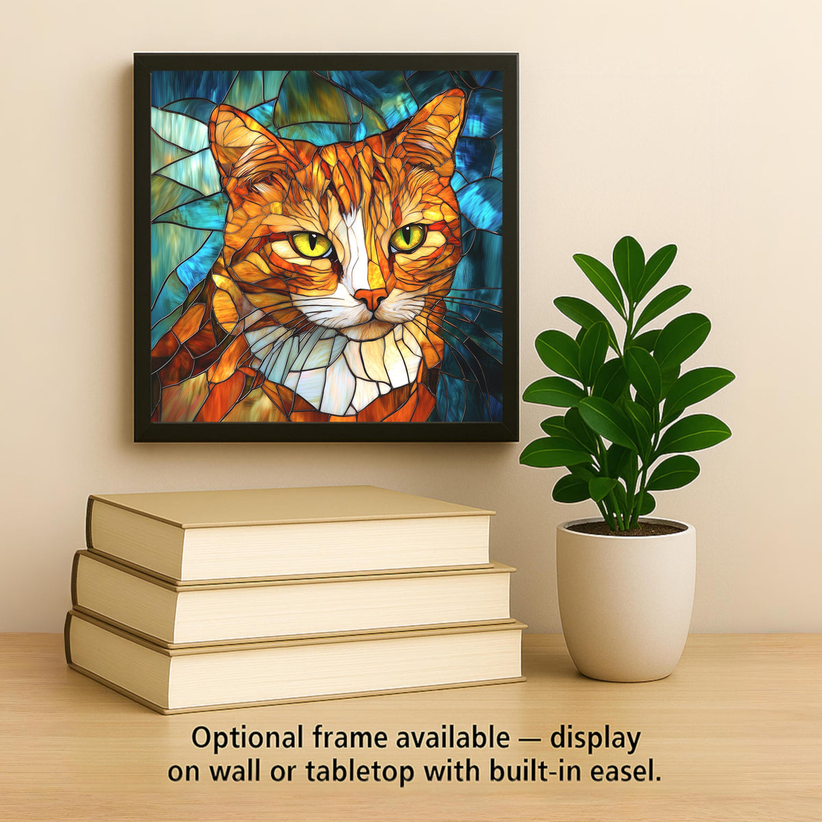 Ginger Cat Wall Art Ceramic Tile Cat Lover Gift Orange Cat Decor Pet Memorial Tile