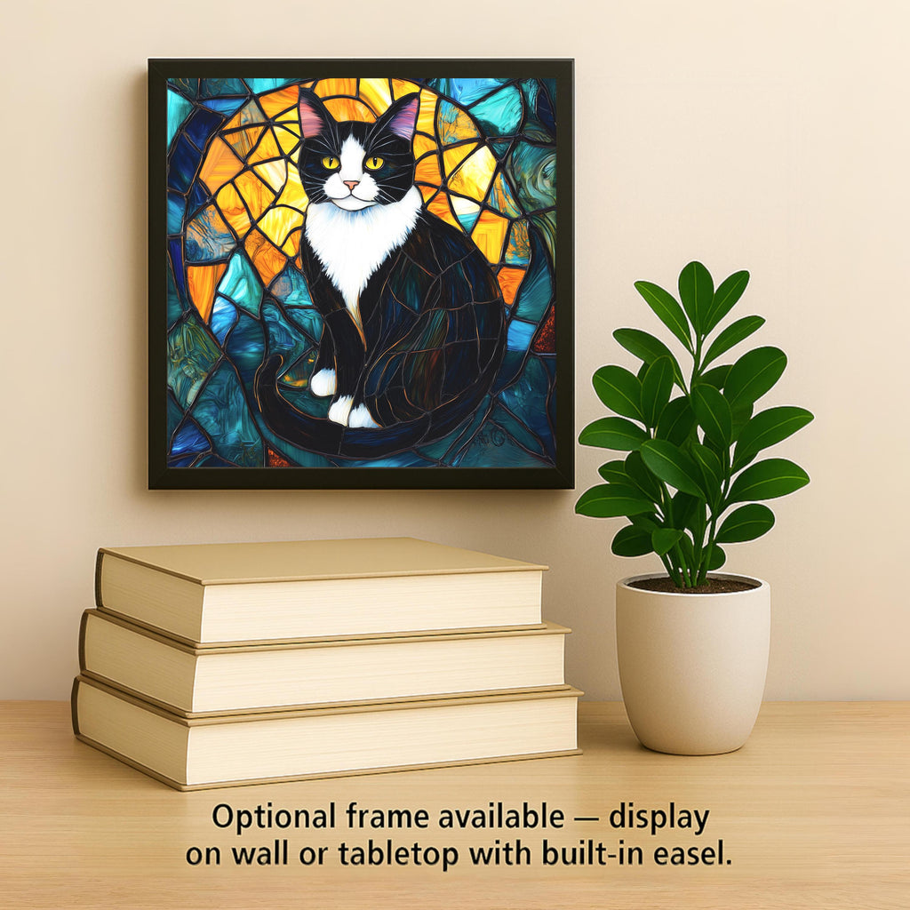 Tuxedo Cat Wall Art Ceramic Tile Cat Lover Gift Cat Memorial Gift Pet Tribute Tile
