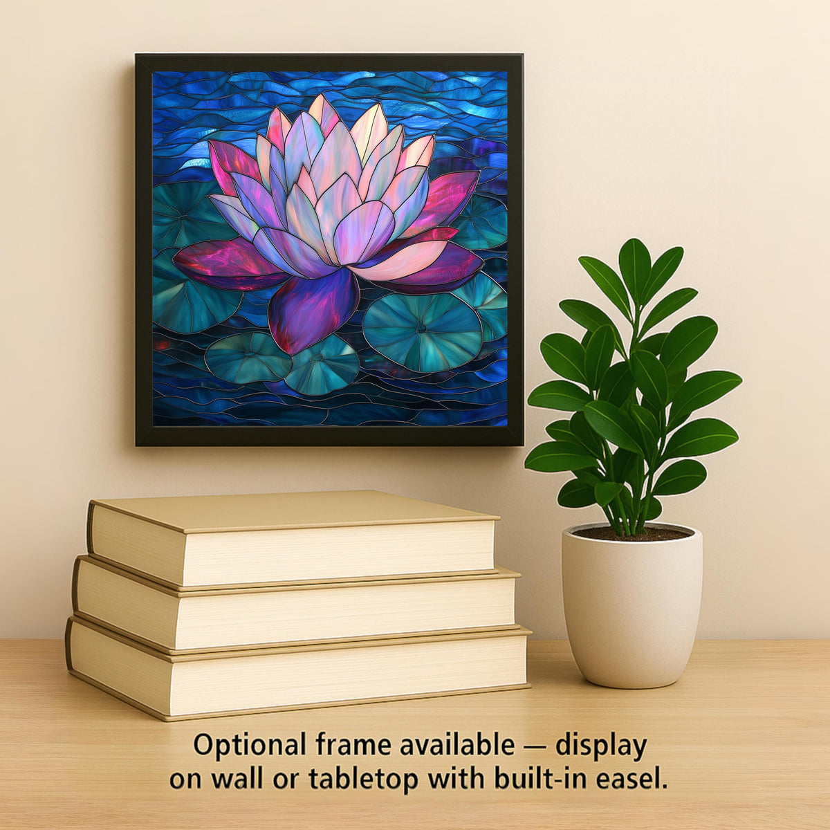 Lotus Flower Ceramic Art Tile – Zen Meditation Gift, Yoga Spiritual Botanical Art, Lotus Lover Nature Decor