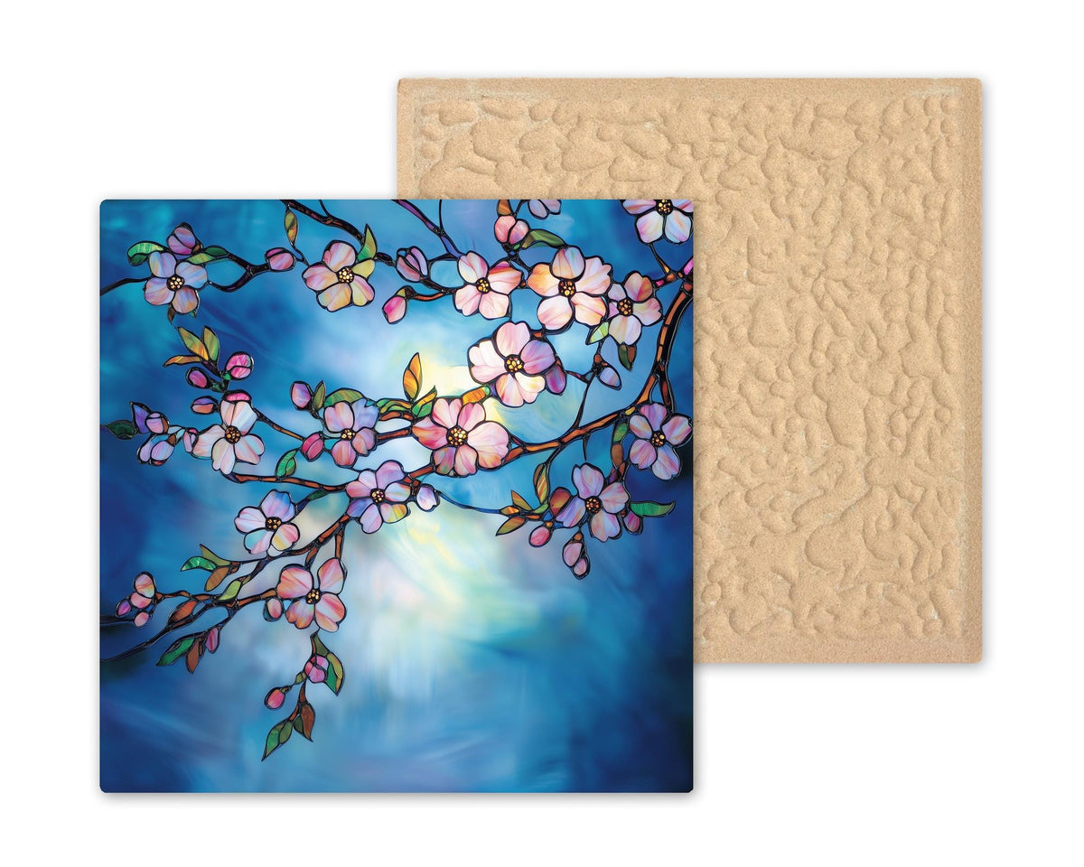Cherry Blossom Ceramic Art Tile – Japanese Sakura Wall Decor, Spring Floral Zen Gift