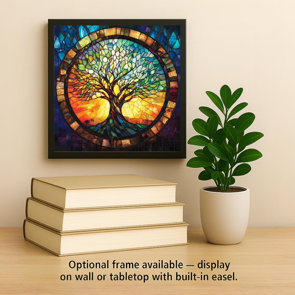 Tree of Life Ceramic Tile: William Morris Art Nouveau Stained Glass Look