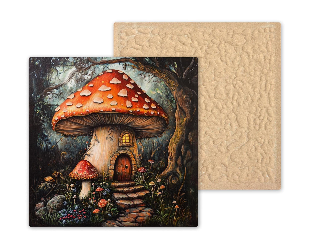 Enchanted Mushroom Wall Art Ceramic Tile Fairycore Gift Whimsical Woodland Decor Fantasy Home Art Gift Tile