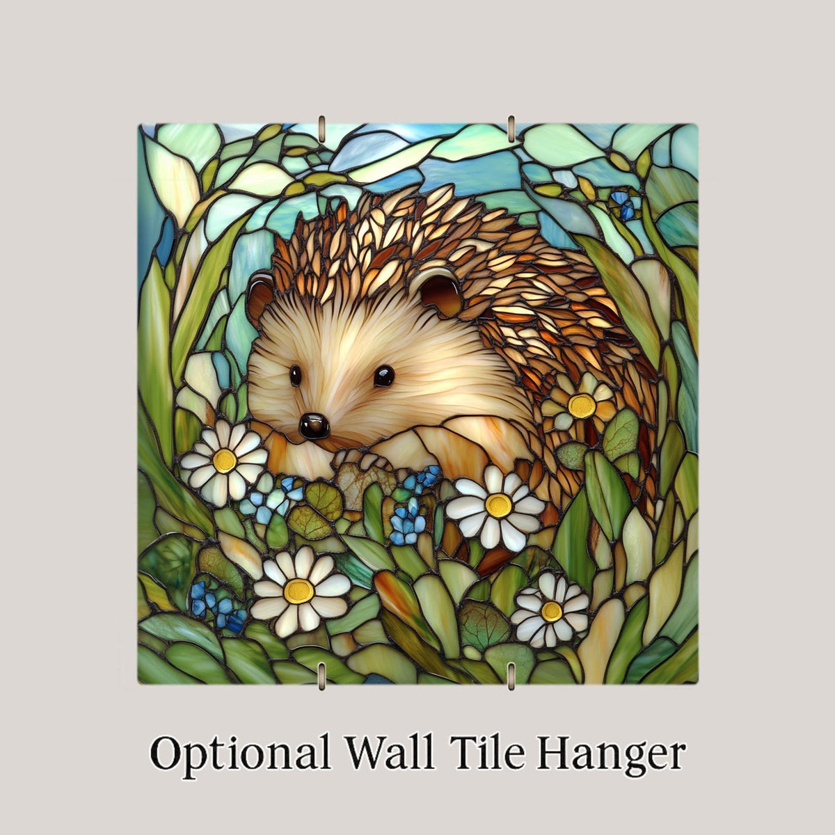 Hedgehog Wall Art Ceramic Tile Garden Gift Woodland Decor Nature Lover Art Hedgehog Lover Gift Tile