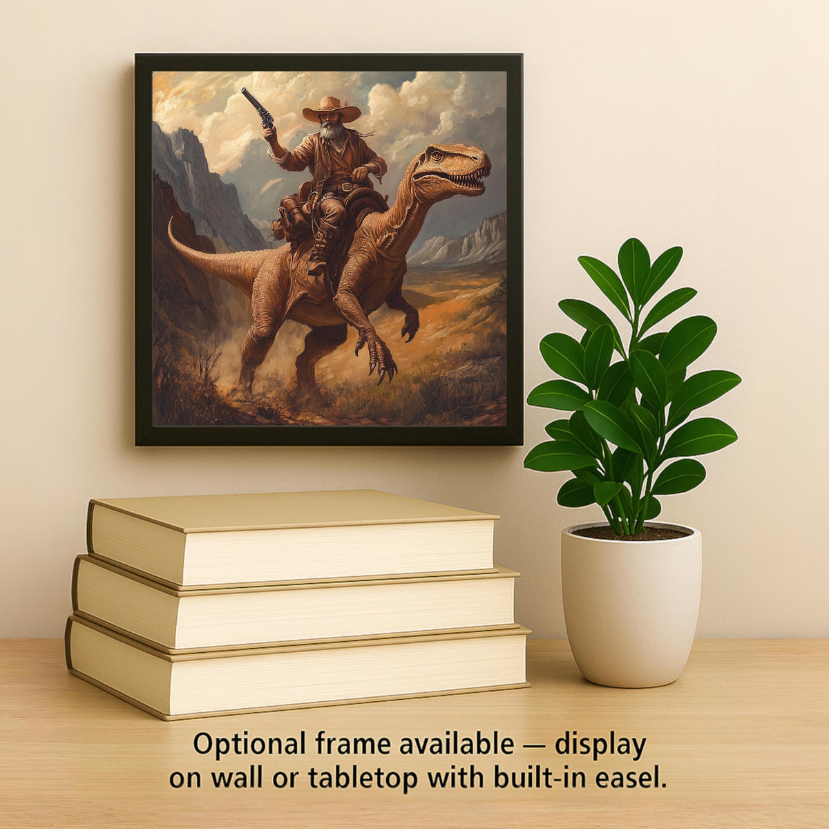 Velociraptor Ceramic Art Tile: Whimsical Wall Decor Cottagecore Gift Fantasy Home Decor Wall Art Funny Dinosaur Prehistoric Science Teach