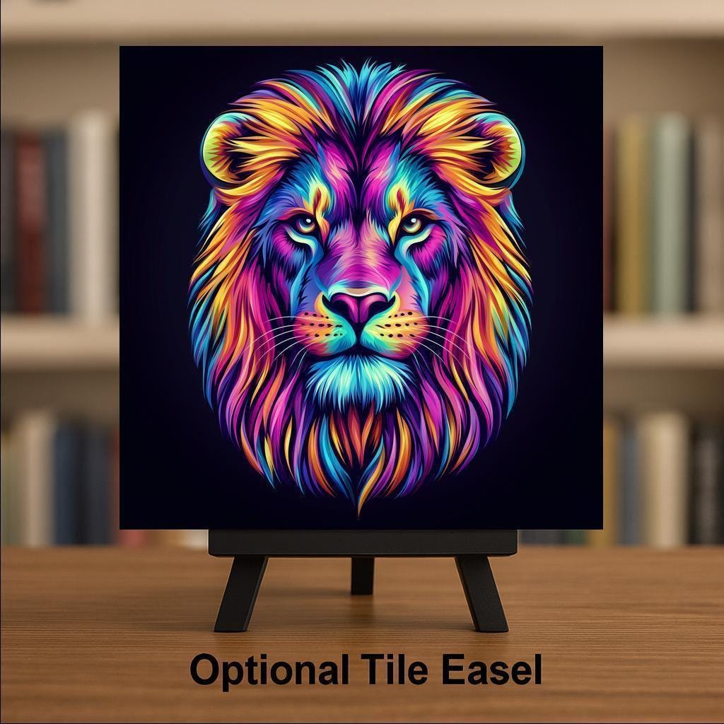 Leo Wall Art Ceramic Tile Zodiac Gift Leo Birthday Decor Lion Zodiac Tile Art